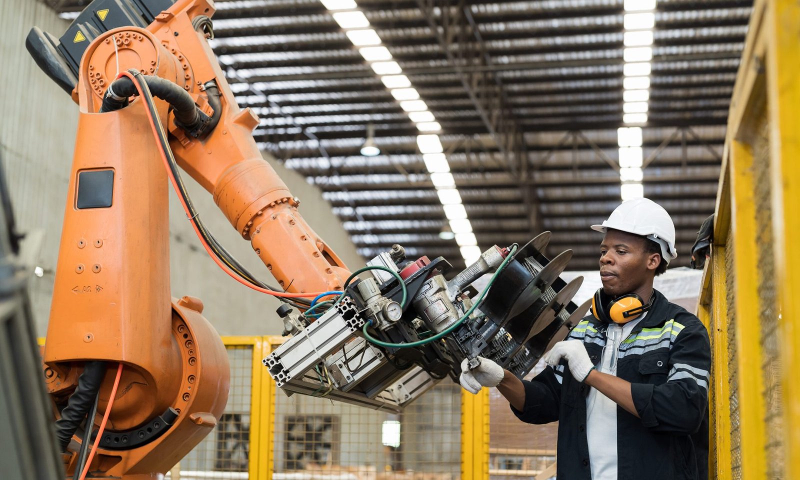 Robot performing automated storage and retrieval systems tasks in a warehouse setting
